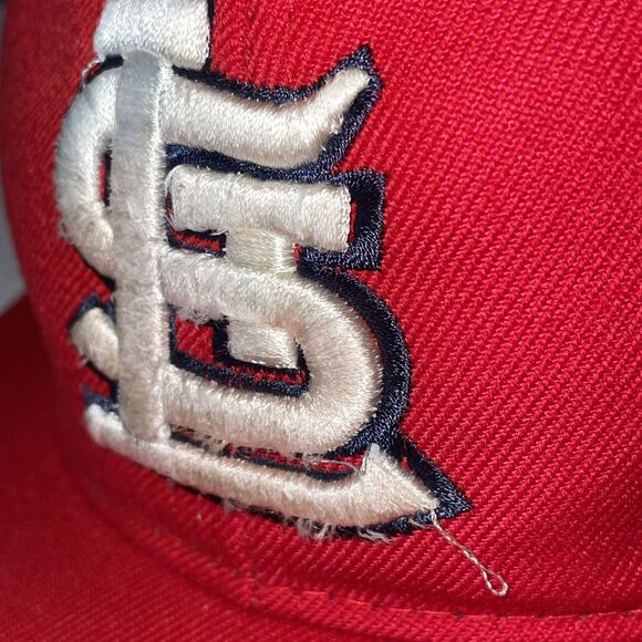 St Louis Cardinals B.B. Box Premium Fitted Hat 7 3/8 Red Cap Flat Bill MLB - Picture 2 of 13